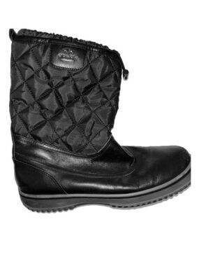 Coach Black Quilted Leather Winter & Rain Boots